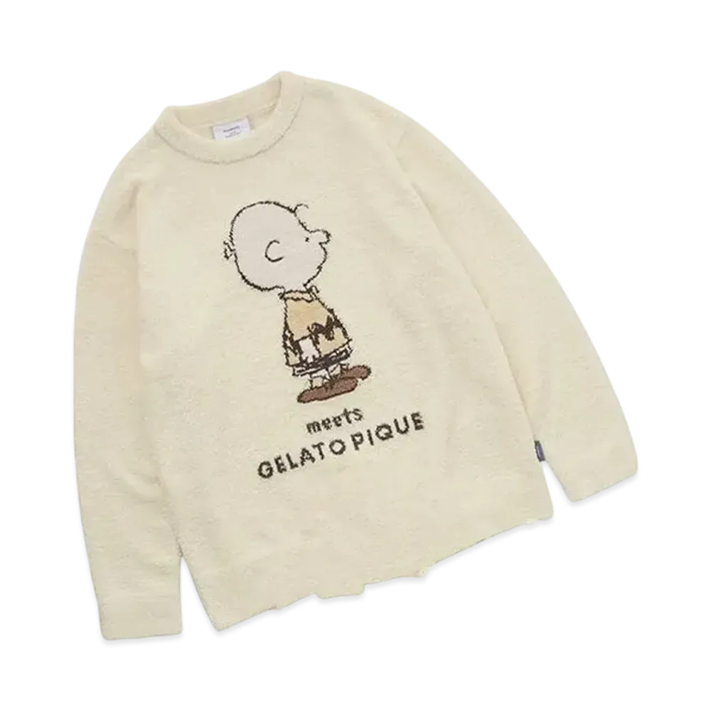 GELATO PIQUE x PEANUTS Homme Baby Moko Jacquard Pullover & Long Pants Set "Yellow"