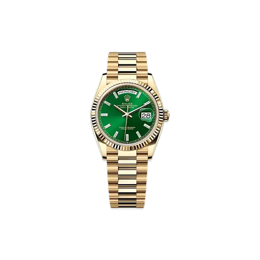ROLEX Day-Date 36mm Yellow Gold 128238 "Bright Green"