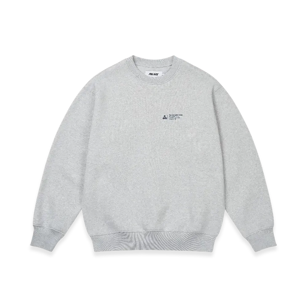 PALACE Shop Locator Crew "Grey Marl"