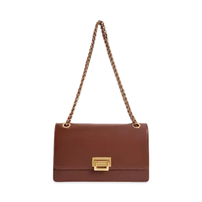 CHARLES & KEITH Chain Handle Shoulder Bag "Chocolate"