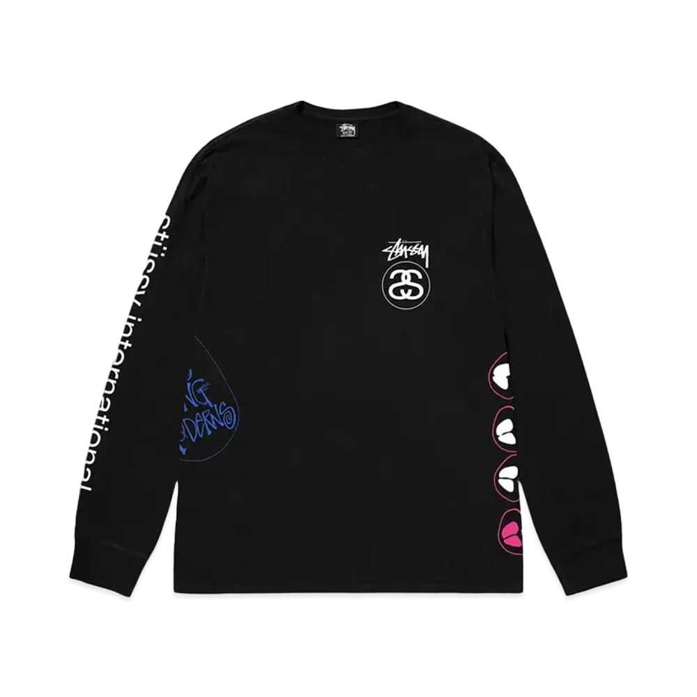 Stussy Test Strike Pigment Dyed LS Tee "Black"