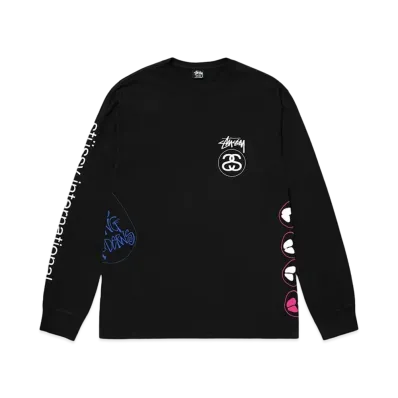 Stussy Test Strike Pigment Dyed LS Tee "Black"
