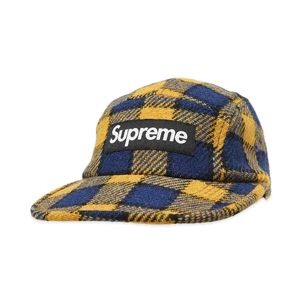 Supreme Harris Tweed Camp Cap "Yellow Plaid"