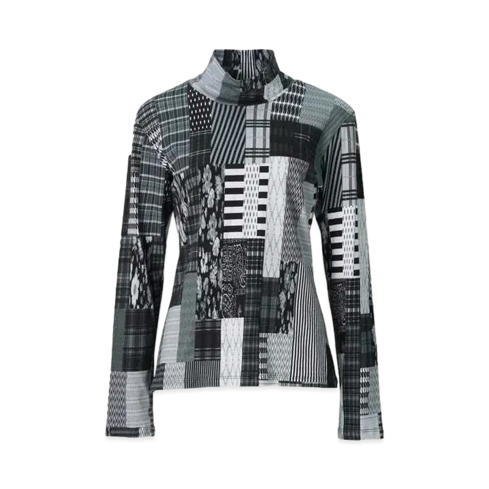 ANREALAGE Patchwork Print High Neck Cutsew "Monochrome"
