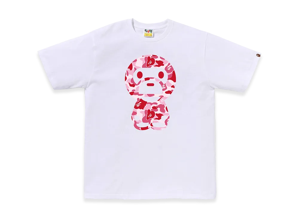 A BATHING APE ABC Camo Big Baby Milo Tee "White/Pink"