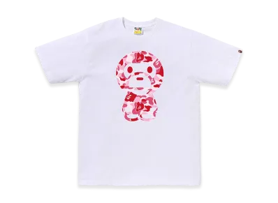 A BATHING APE ABC Camo Big Baby Milo Tee "White/Pink"