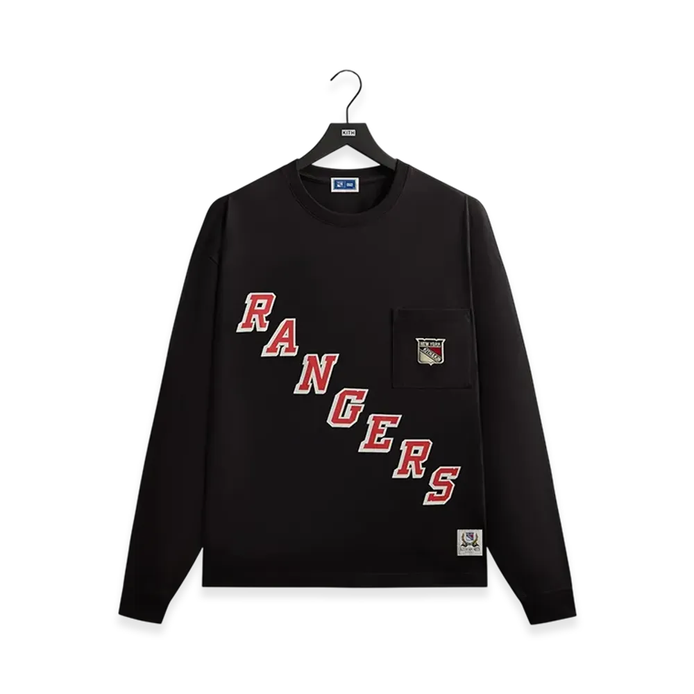 Kith x The New York Rangers Retro Vintage Long Sleeve Quinn Tee "Black"