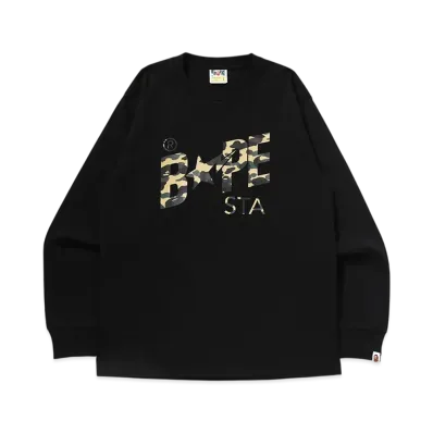 A BATHING APE 1St Camo Bape Sta Ls Tee "Black/Yellow"