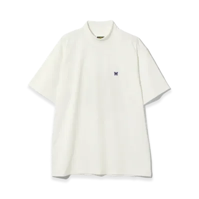 NEEDLES S/S Mock Neck T-Shirt Poly Jersey "White"
