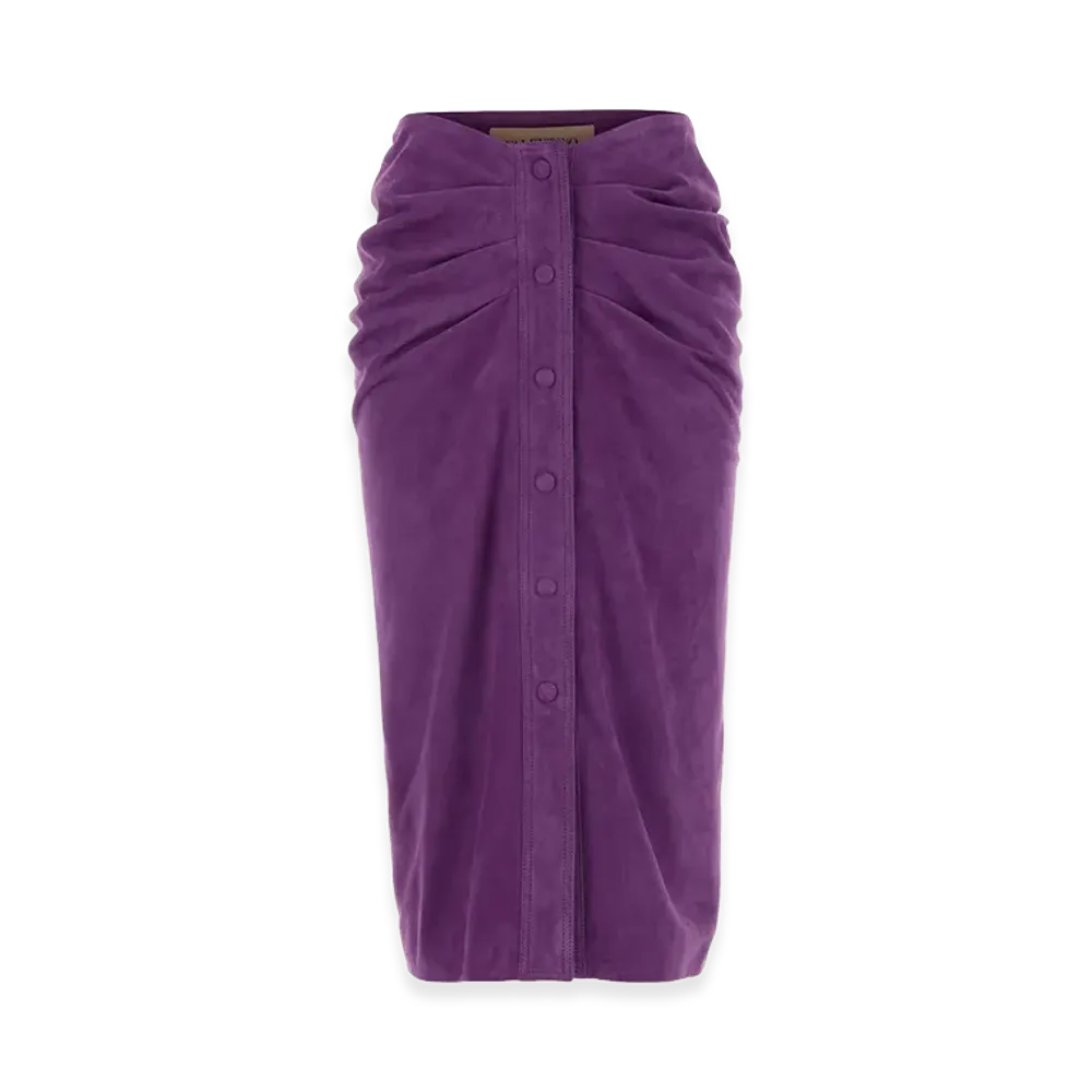 Valentino Women's Suede Skirt "Purple"