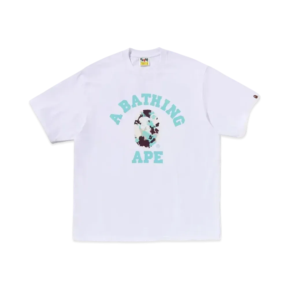 A BATHING APE Map Camo College Relaxed Fit Tee "White"
