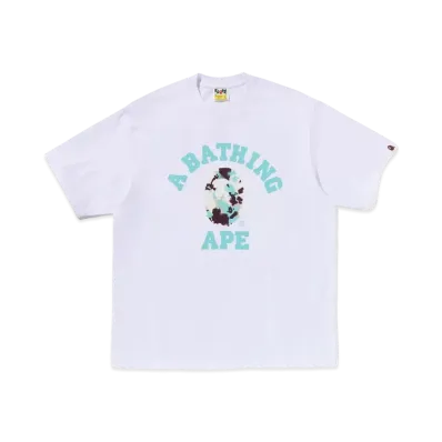 A BATHING APE Map Camo College Relaxed Fit Tee "White"