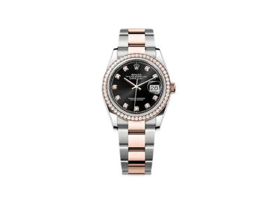 ROLEX Datejust 36mm Oystersteel & Everose Gold Diamond 126281RBR "Bright Black"