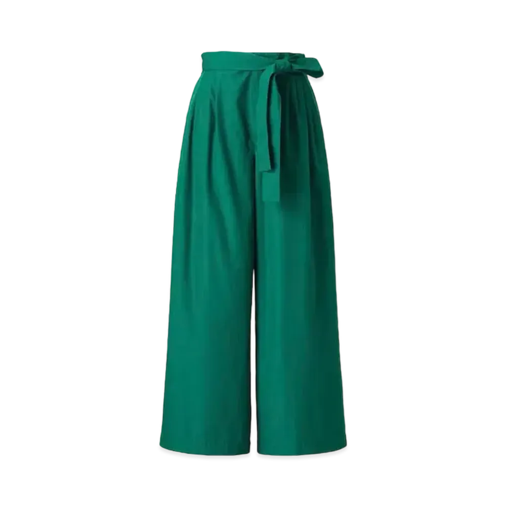 Uniqlo :C Belted Ankle Wide Pants "Green"