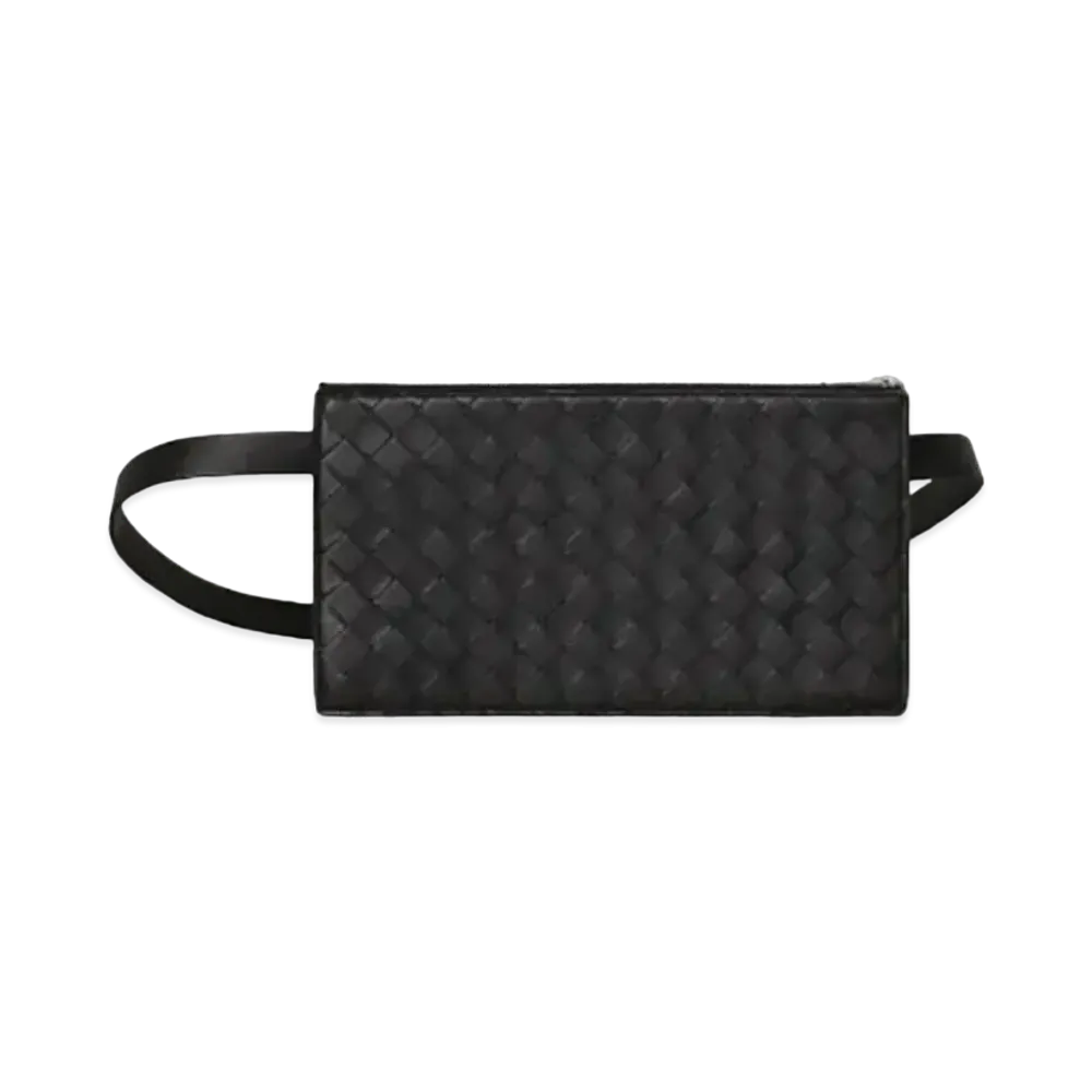 Bottega Veneta Intrecciato Lambskin Belt Bag "Black"