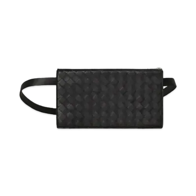 Bottega Veneta Intrecciato Lambskin Belt Bag "Black"