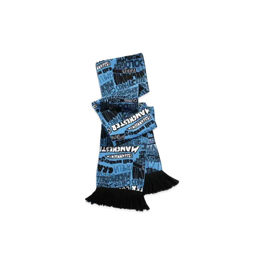 CHANEL Scarf Cotton "Light Blue/Blue/Black"