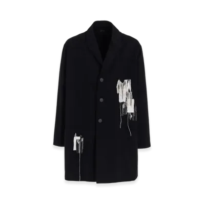 S'YTE Cotton Twill "Boro" Applique Long Jacket "Black"