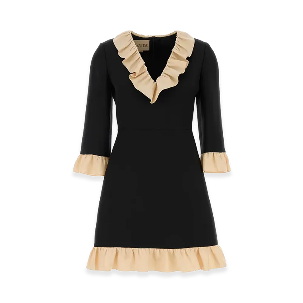 Valentino Women's Crepe Mini Dress "Black"
