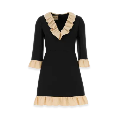 Valentino Women's Crepe Mini Dress "Black"