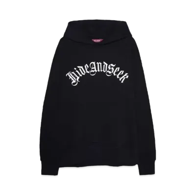 Hide and Seek Old English Hooded Sweat Shirt(24aw) "BLACK"