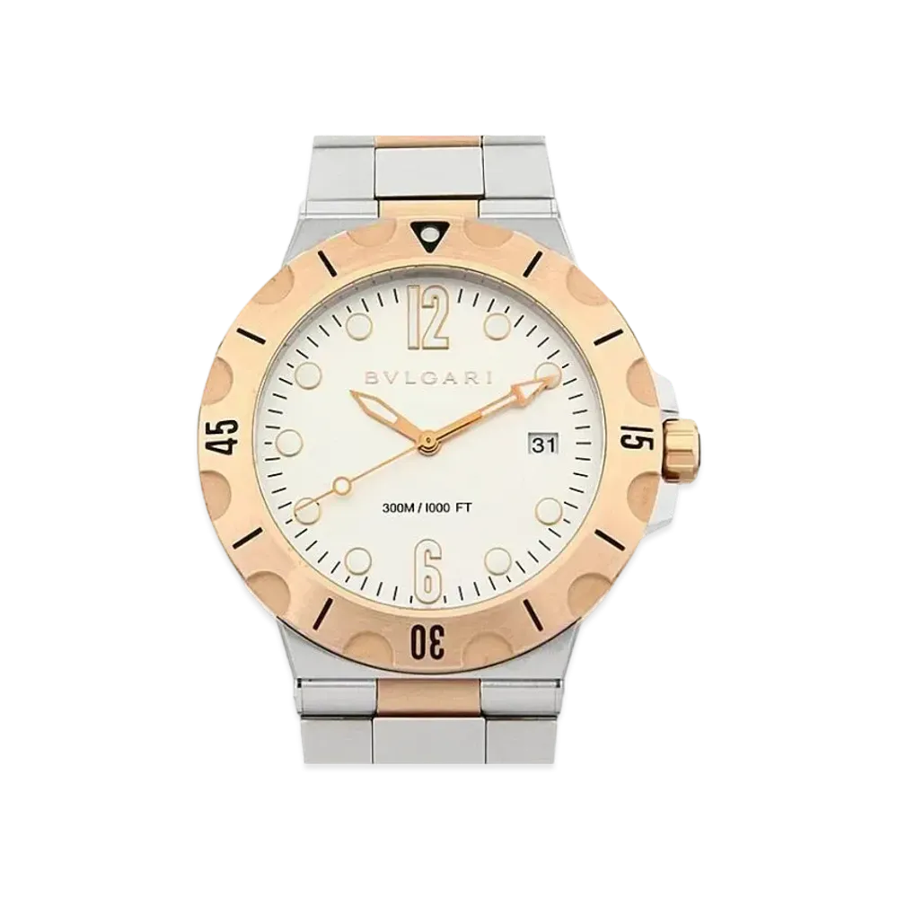 BVLGARI Diagono Scuba "Silver/Stainless Steel/Pink Gold"