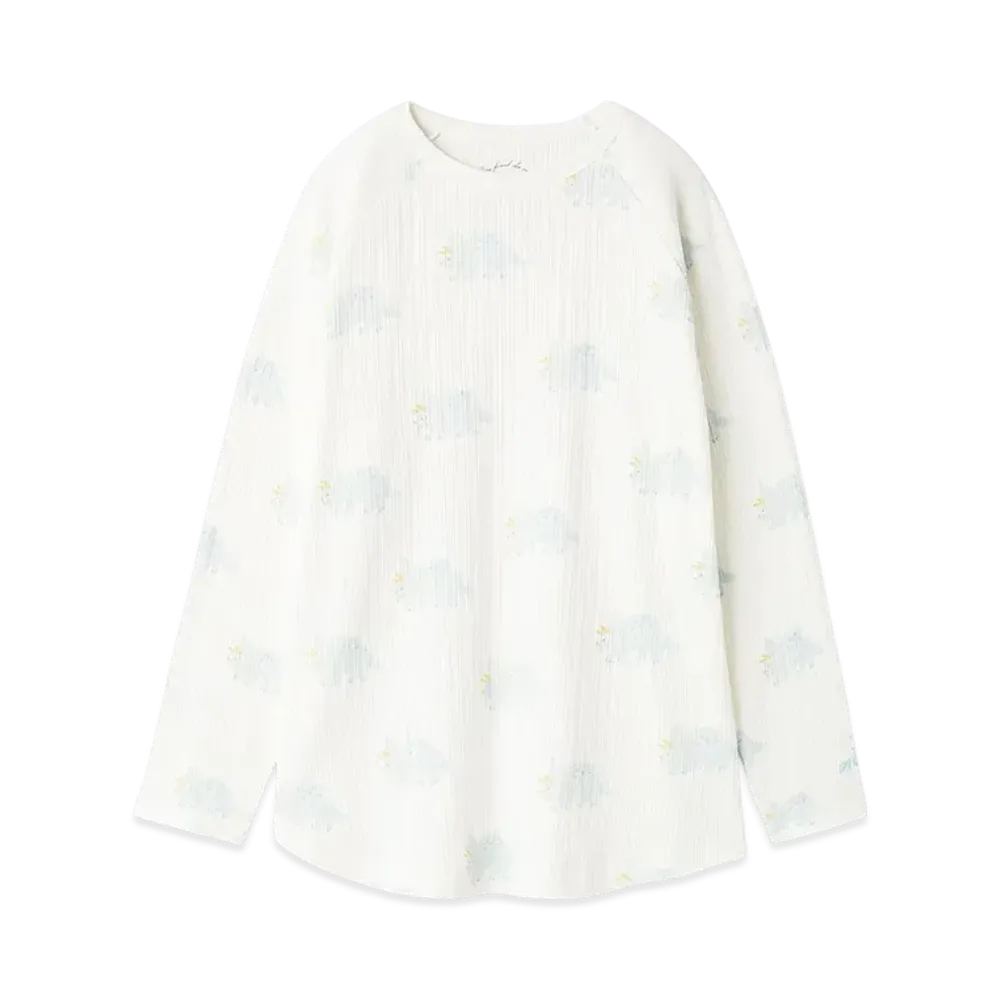 GELATO PIQUE Dinosaur Pattern Long T-Shirt "Off White"