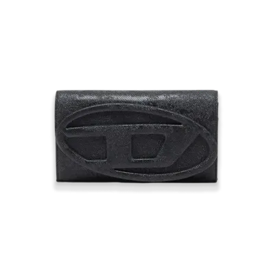Diesel 1Dr Wallet Strap Wallet Purse In Glitter-Camo Lurex "Black"