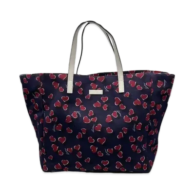 Gucci Heart Canvas Tote Bag "Navy"