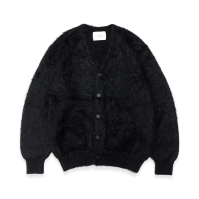 ssstein Kid Mohair Knit V Neck Cardigan "Black"