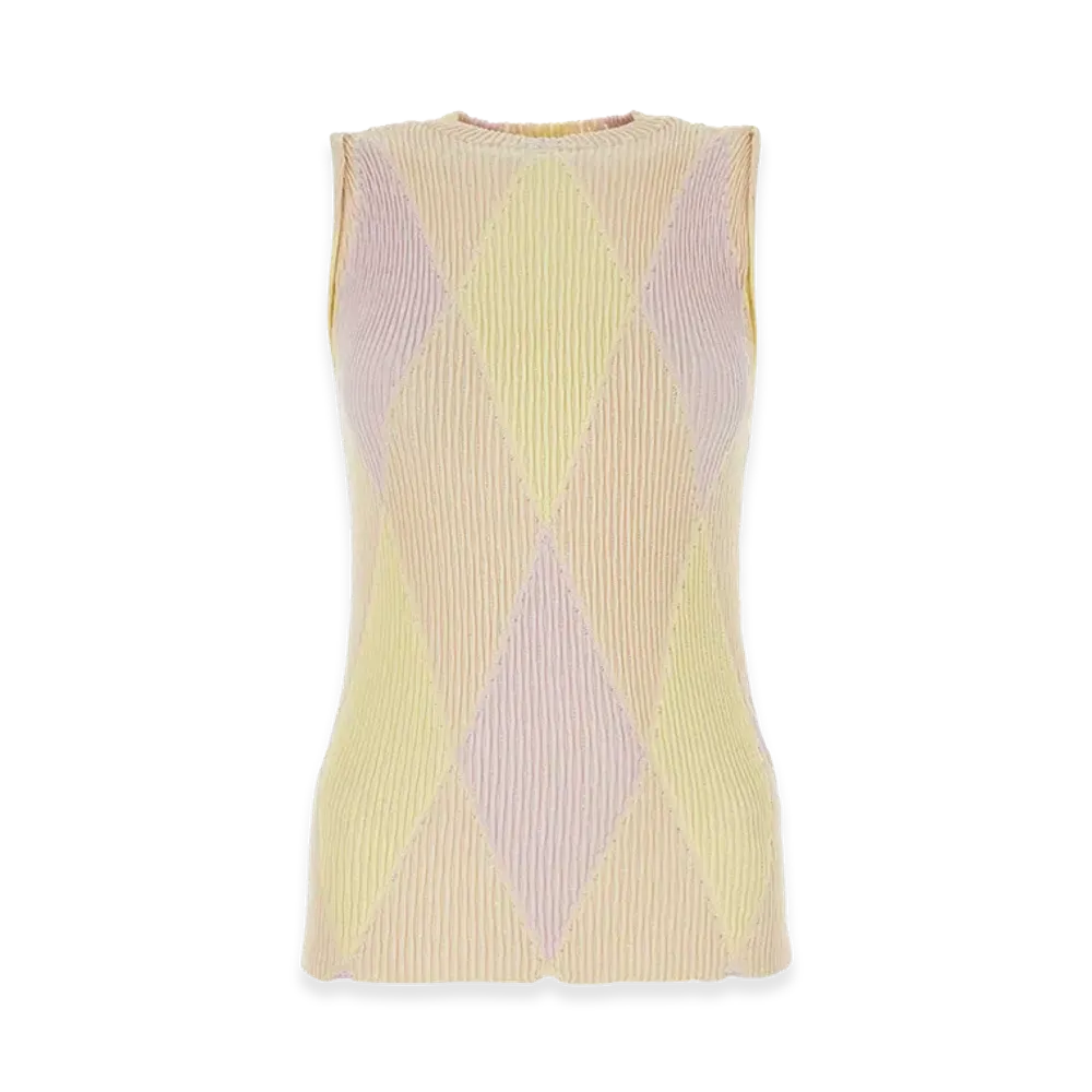 Burberry Women's Embroidered Cotton Blend Top "Stripped"