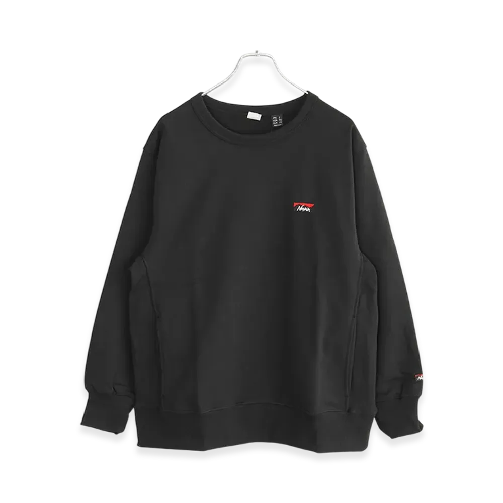 NANGA Eco Hybrid Mini Box Logo Embroidery Sweatshirt "Black"
