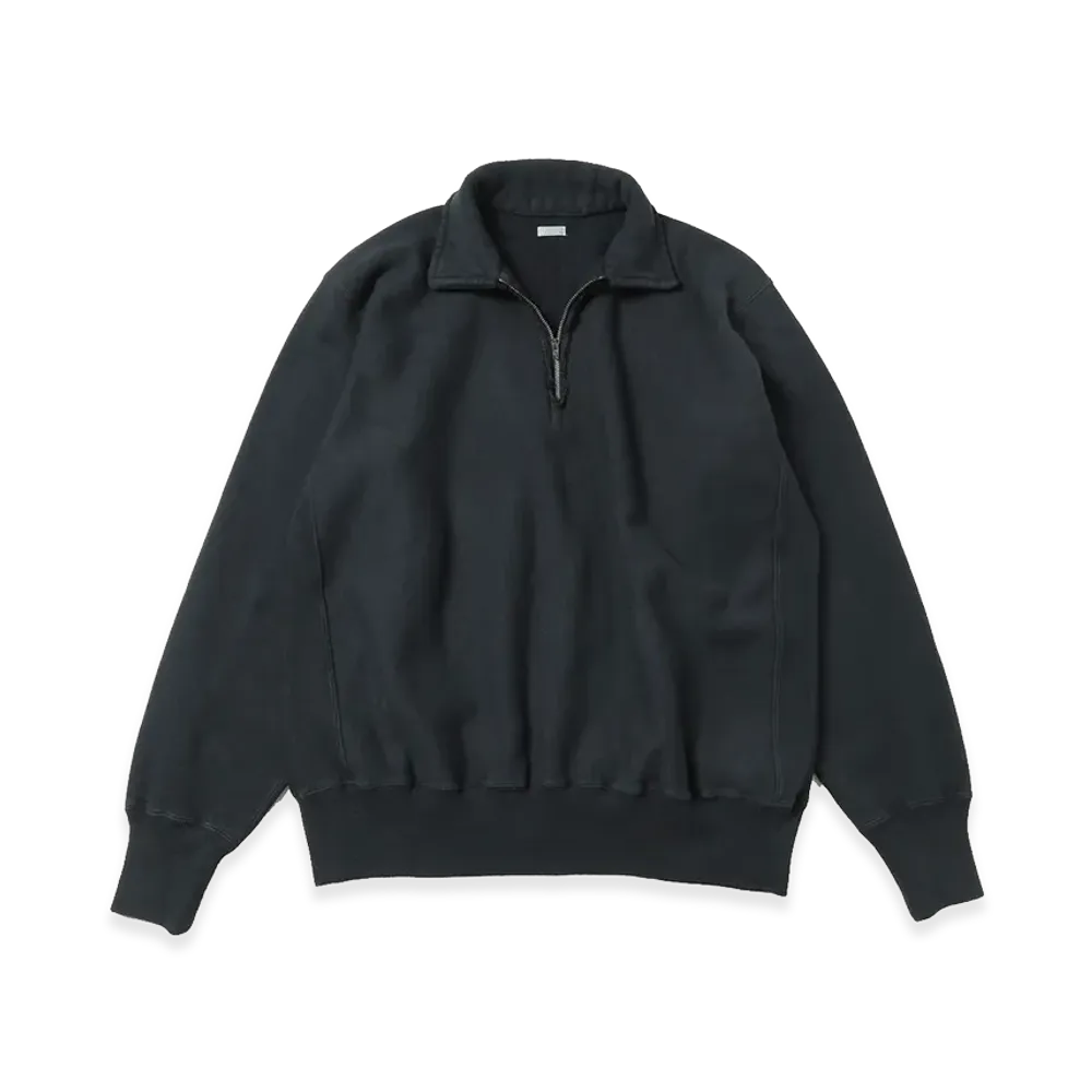 A.PRESSE Vintage Half Zip Sweatshirt "Black"