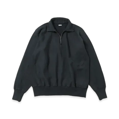 A.PRESSE Vintage Half Zip Sweatshirt "Black"