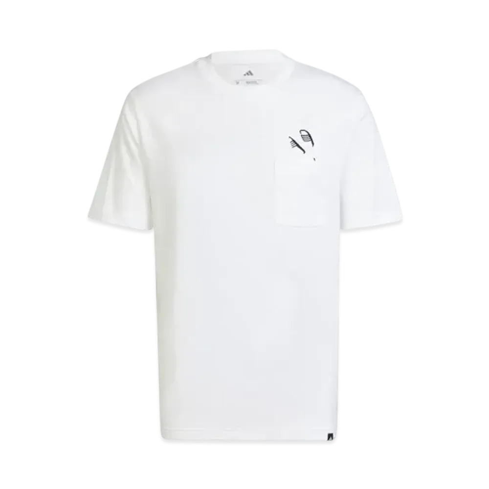 adidas Lounge Sandal Graphic Short Sleeve Pocket T-Shirt "White"