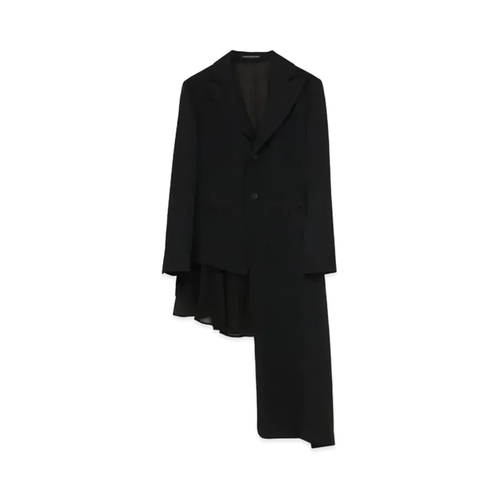 Yohji Yamamoto WOOL GABARDINE ASYMMENTRY JKT "Black"