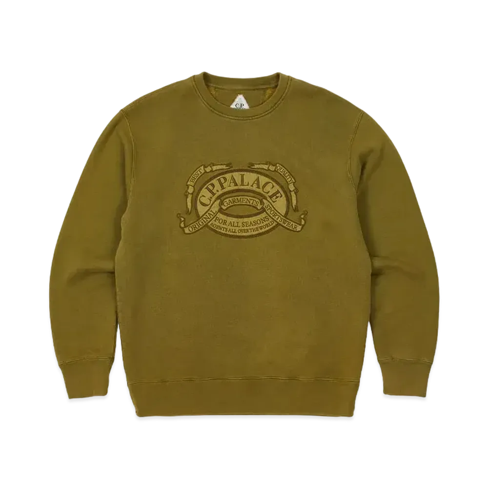PALACE C.P. COMPANY Classic Over Dyed Crew Sweat "Olive"