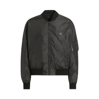 DOLCE&GABBANA Padded Technical Fabric Bomber Jacket With Tag "Black"