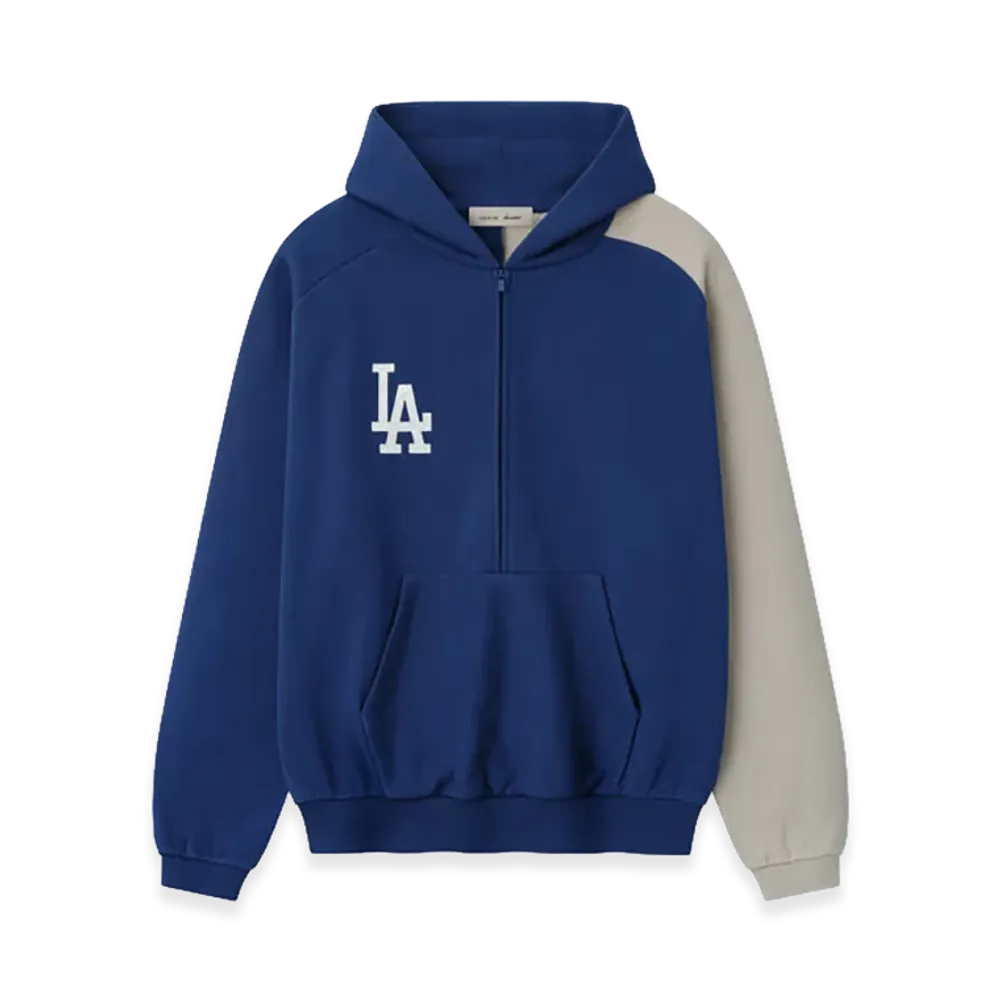 FEAR OF GOD x MLB Dodgers Raglan Half Zip Sport Hoodie "Estate Blue Seal"