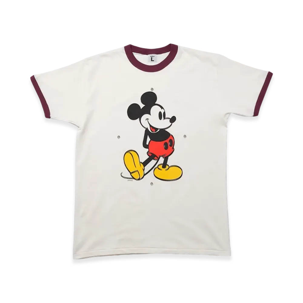 Weber x Disney Collection Mickey Mouse / Proof Printing Tee Ringer "Beige"