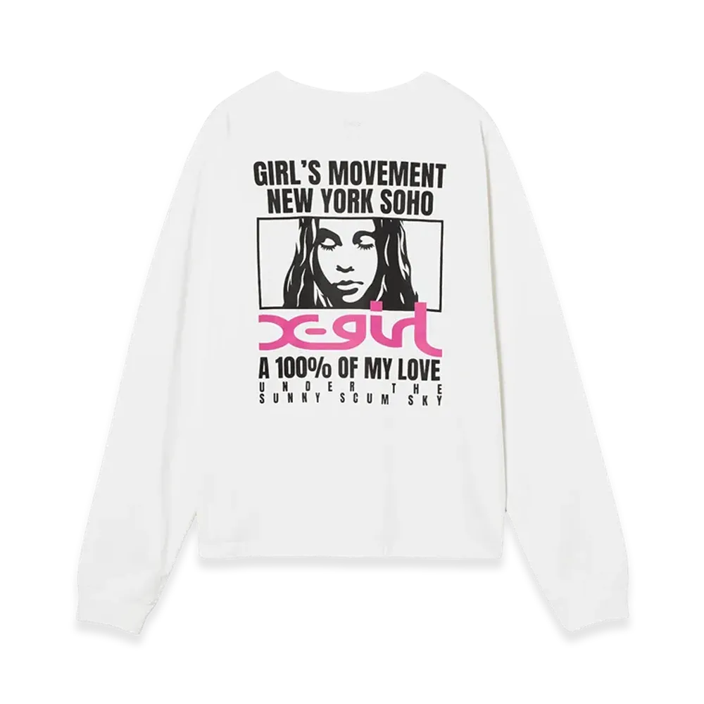 X-Girl Women's Face Box And Message L/S Tee "White"