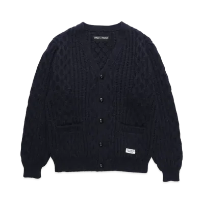 WACKO MARIA Aran Cardigan "Navy"