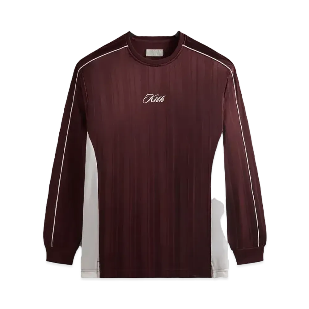 Kith Pinstripe Tricot Panelled Tee "Magma"