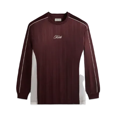 Kith Pinstripe Tricot Panelled Tee "Magma"