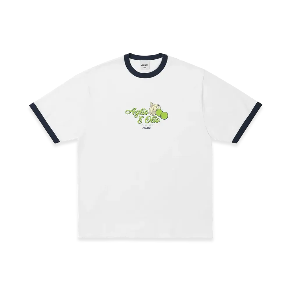PALACE Aglio E Olio Ringer T Shirt "White"
