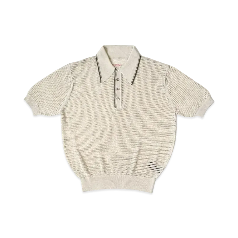 KAPITAL 12G Mesh Knit Carol Polo "Beige"