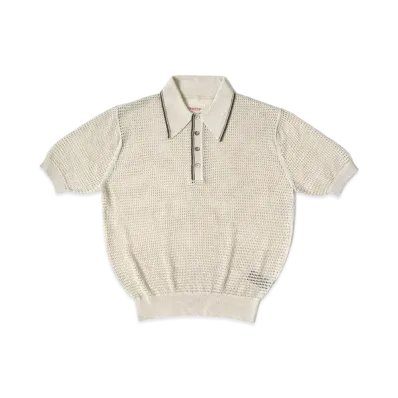 KAPITAL 12G Mesh Knit Carol Polo "Beige"