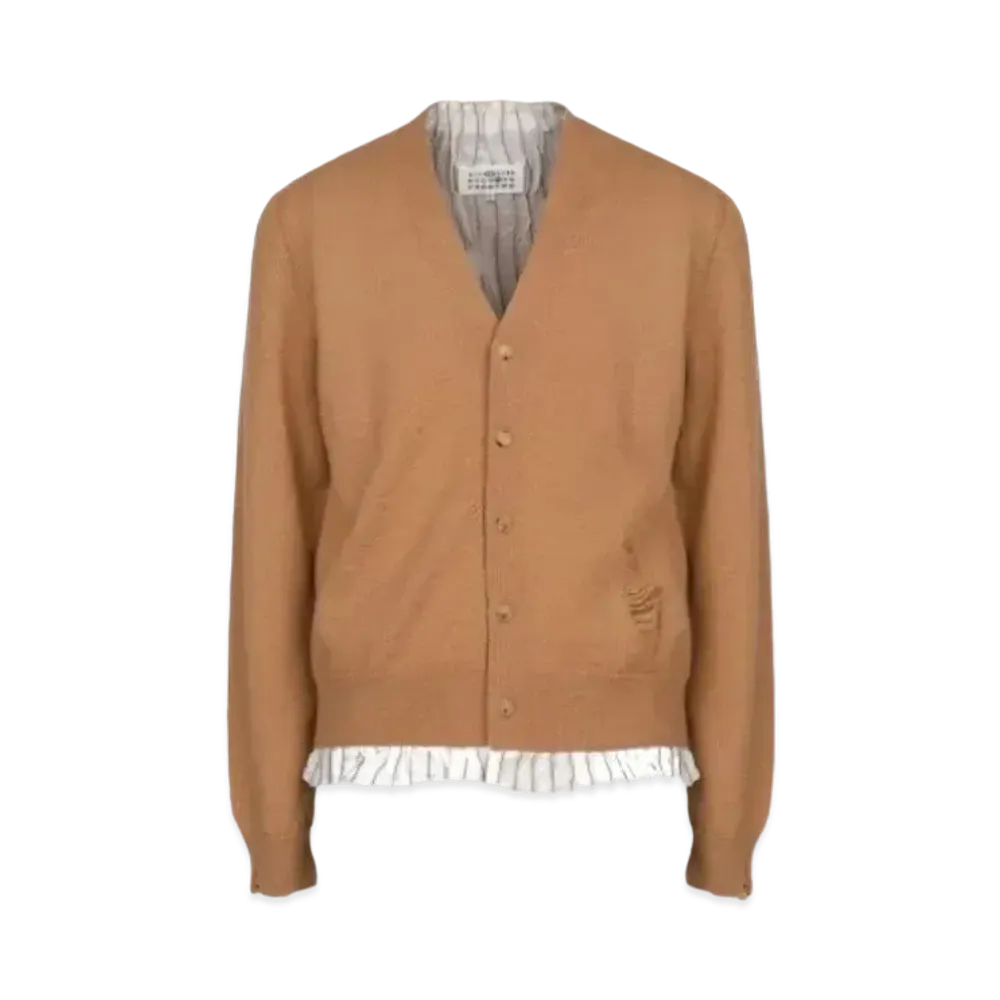 Maison Margiela Distressed Cardigan "Almond"