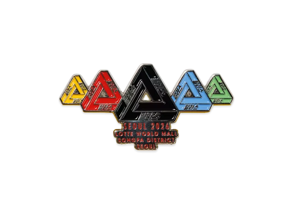 PALACE JAMSIL Seoul 3 World Tri Pin Badge "Multi"