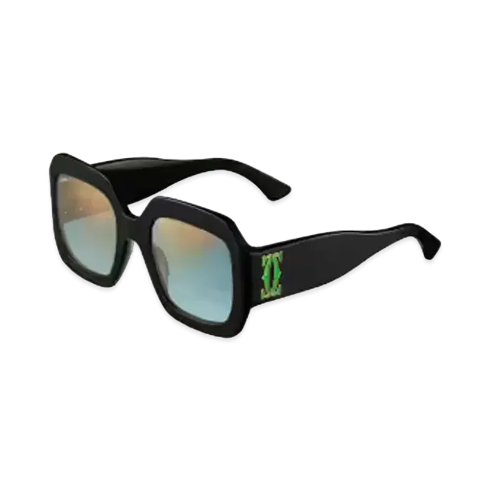 Cartier C de Cartier Sunglasses "Black/Gradient Green"